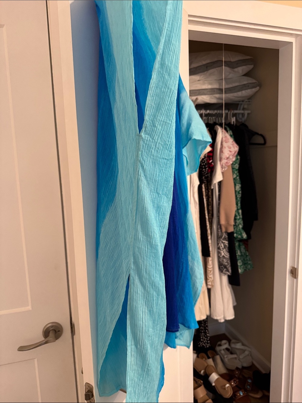 Chicos Blue Turquoise Ombre Sheer Kimono Cover Up Vacation Beach Glamour Top - Picture 7 of 9